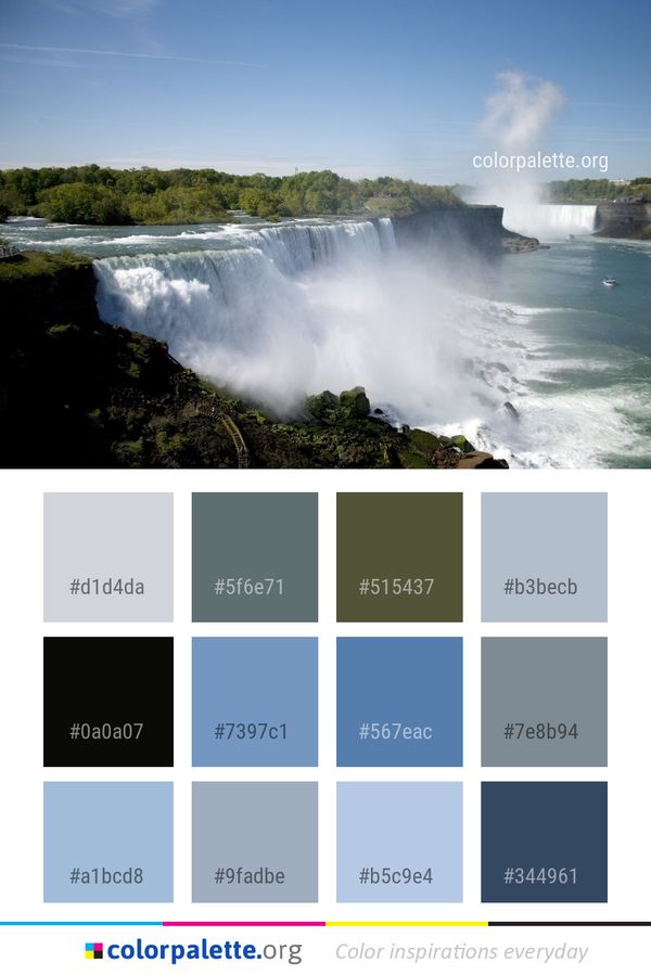 Waterfall Water Nature Color Palette