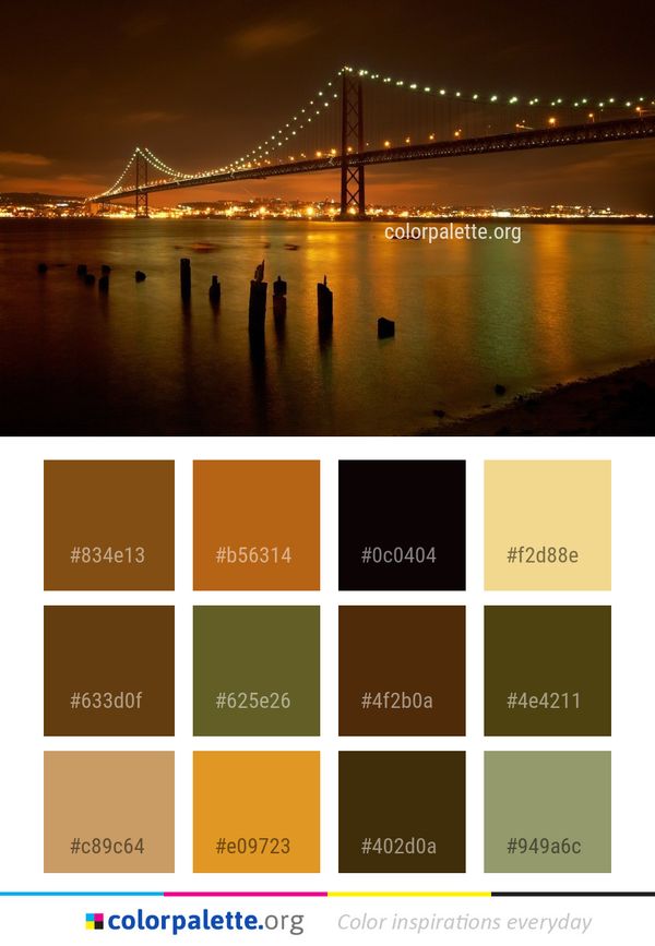 Bridge Reflection Night Color Palette