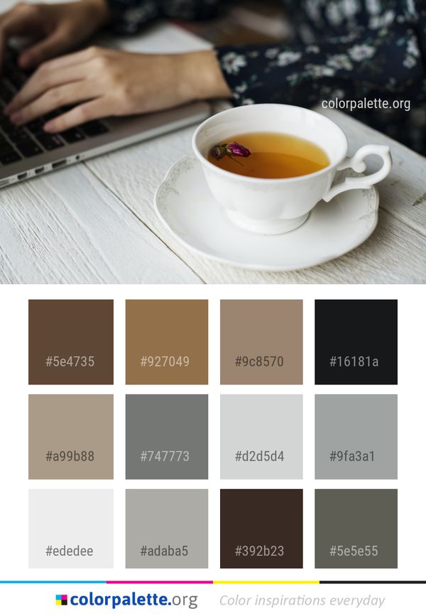 Cup Tea Coffee Color Palette