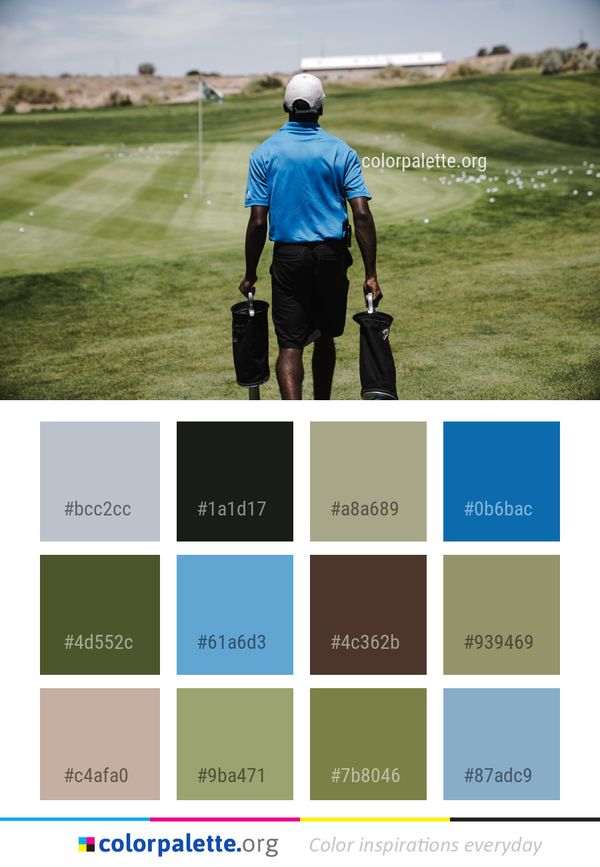 Golf Golfer Grass Color Palette