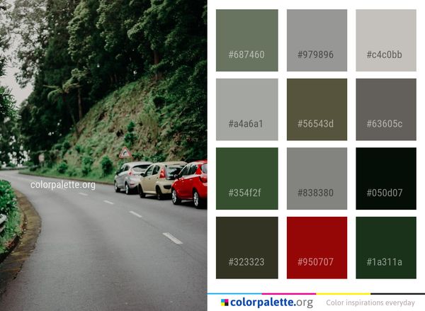 Road Car Motor Vehicle Color Palette