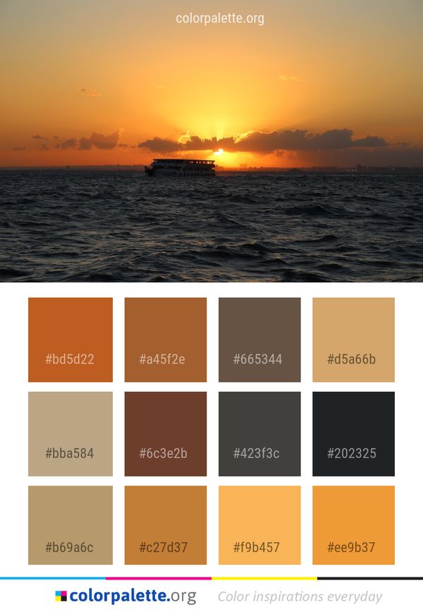 Sea Horizon Sunset Color Palette