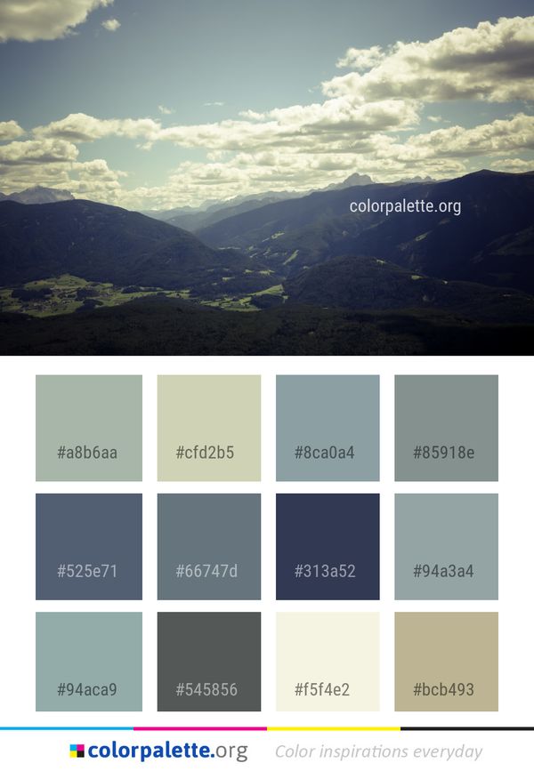 Sky Cloud Mountainous Landforms Color Palette