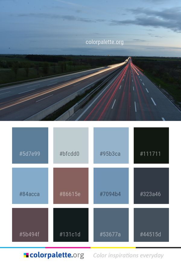 Road Highway Controlled Access Color Palette
