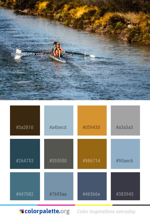 Rowing Waterway Oar Color Palette