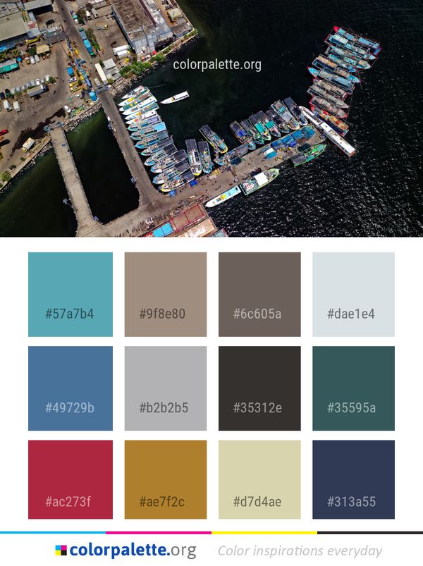 Water Aerial Photography City Color Palette