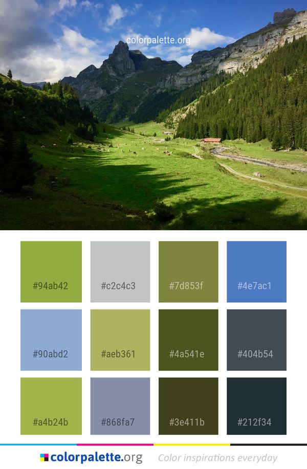 Mountainous Landforms Nature Grassland Color Palette