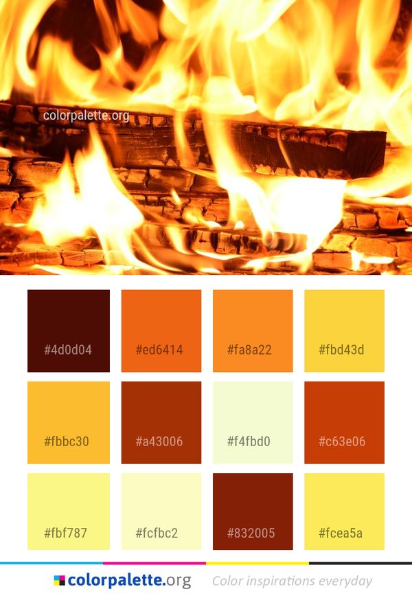 Fire Flame Heat Color Palette