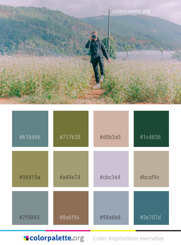 Mountainous Landforms Wilderness Grassland Color Palette