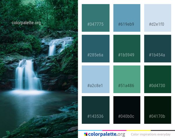 Waterfall Water Nature Color Palette