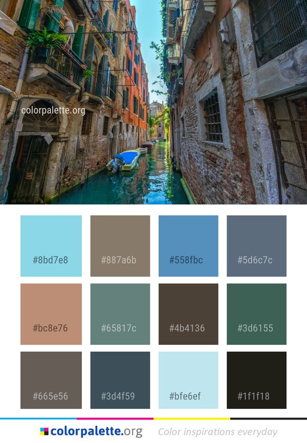 Waterway Town Water Color Palette