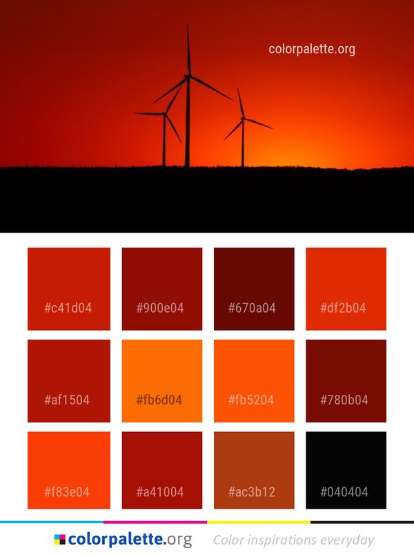 Wind Turbine Farm Windmill Color Palette