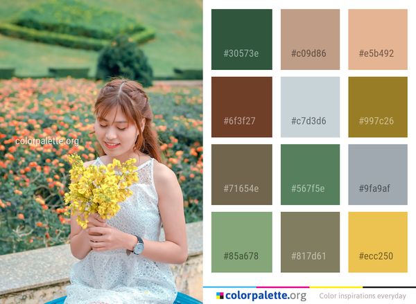 Flower Yellow Girl Color Palette