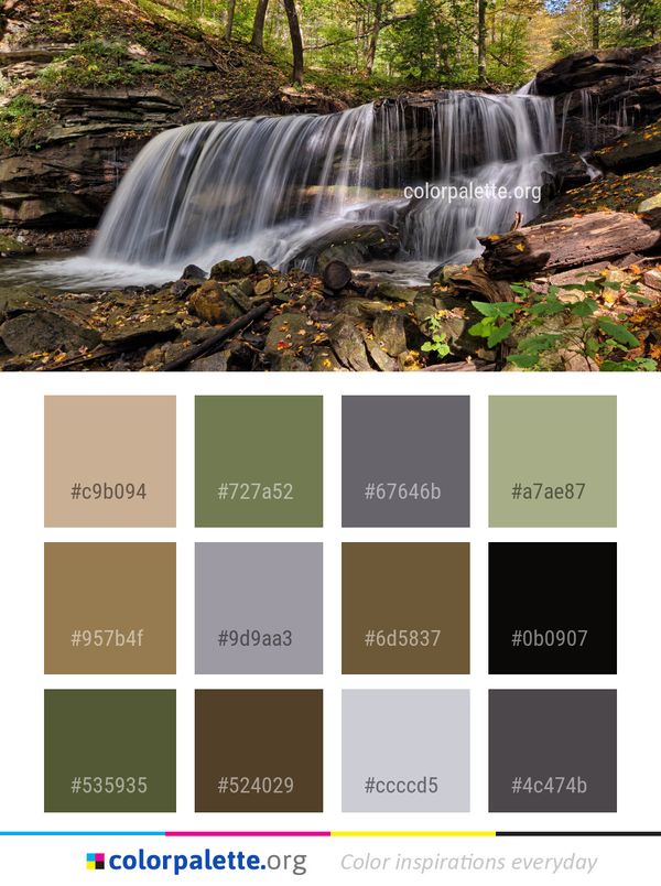 Waterfall Water Nature Color Palette