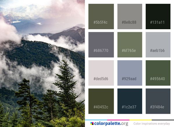 Cloud Sky Mountainous Landforms Color Palette