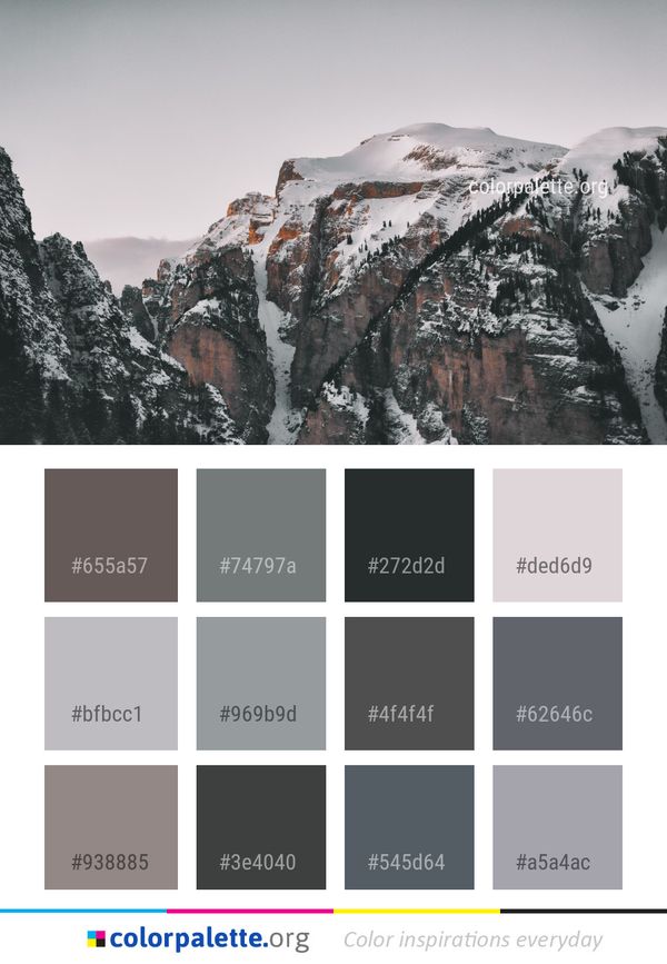 Mountainous Landforms Mountain Snow Color Palette