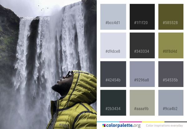 Water Waterfall Body Of Color Palette