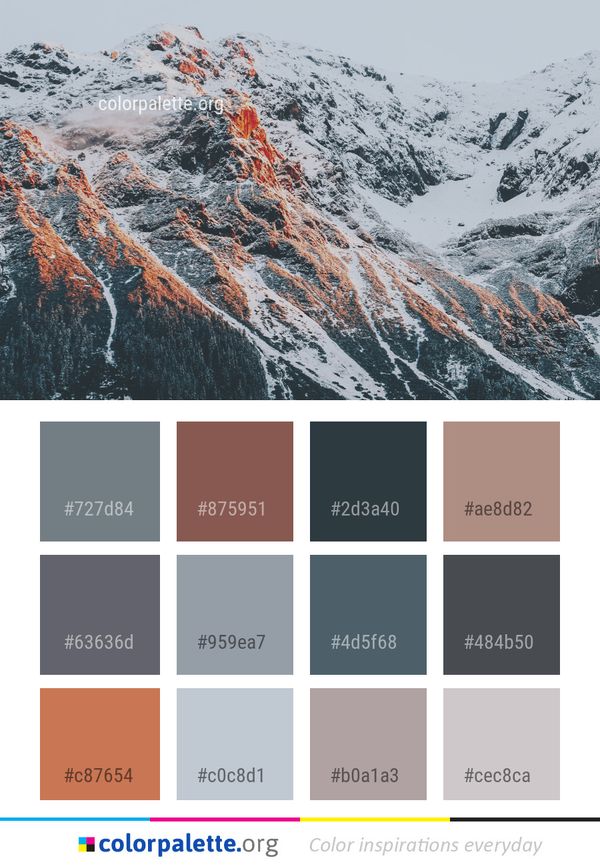 Mountainous Landforms Mountain Snow Color Palette