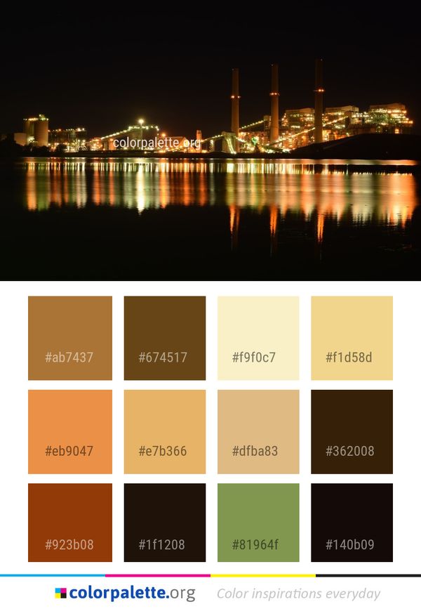 Reflection Night Body Of Water Color Palette