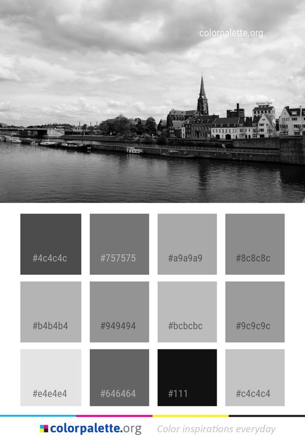 Sky Black And White Cloud Color Palette