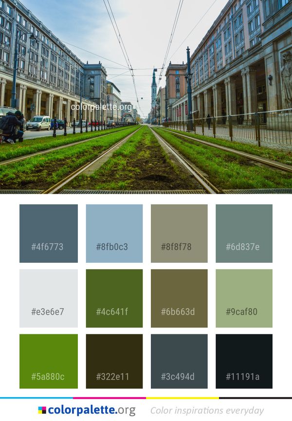 Track Transport Residential Area Color Palette