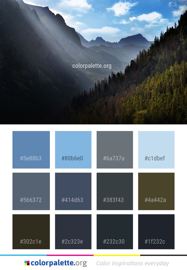 Mountainous Landforms Nature Sky Color Palette