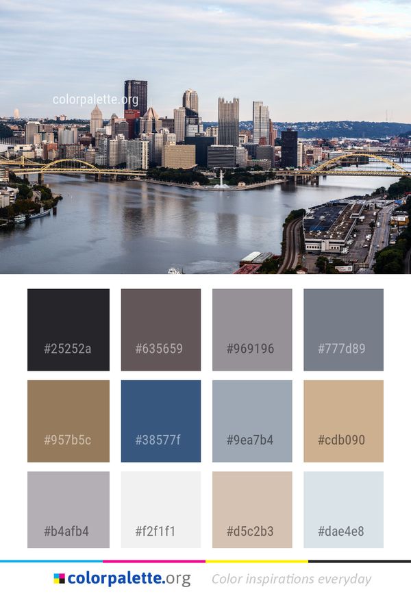 City Metropolitan Area Skyline Color Palette