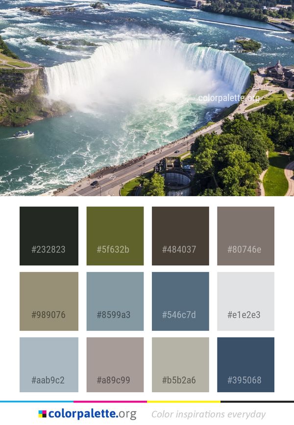 Water Waterfall Resources Color Palette