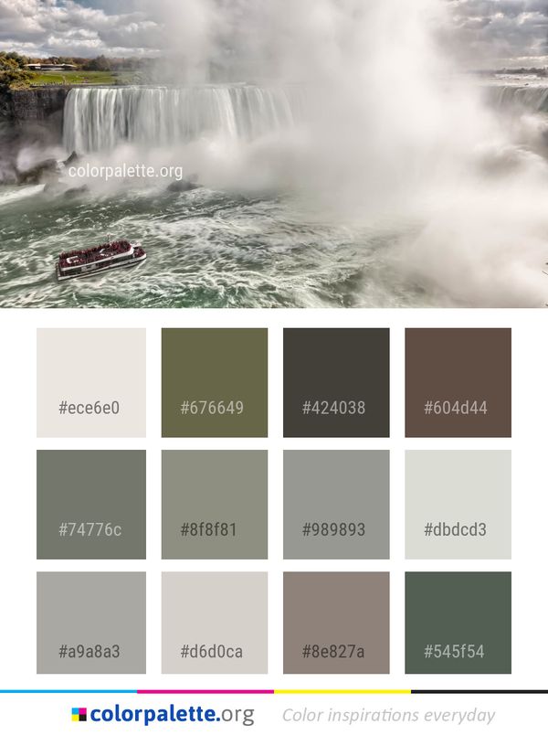 Waterfall Water Nature Color Palette