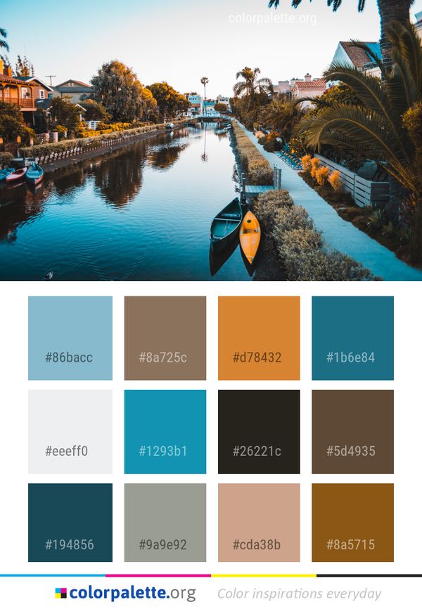 Waterway Reflection Water Color Palette