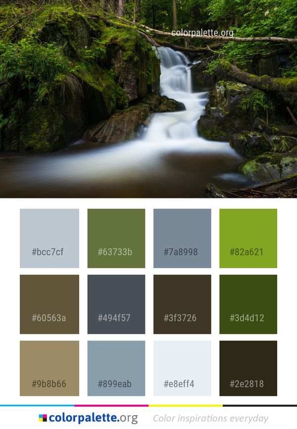 Waterfall Water Nature Color Palette