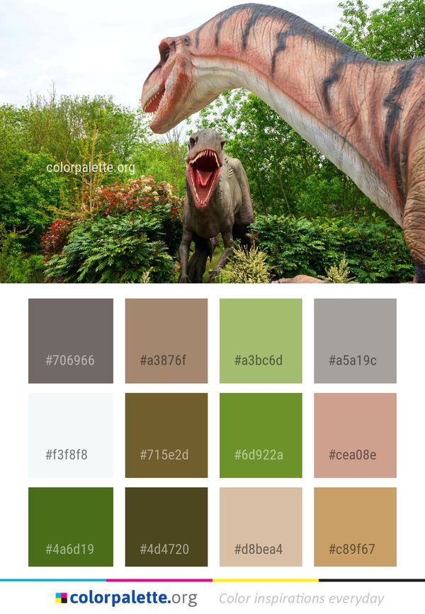 Dinosaur Grass Tree Color Palette