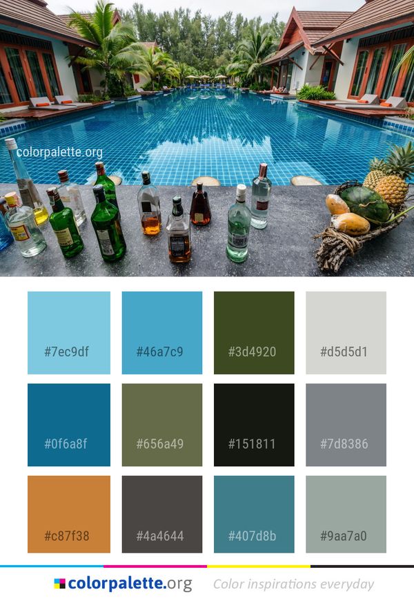 Swimming Pool Leisure Resort Color Palette