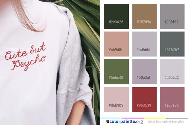 White Sleeve T Shirt Color Palette