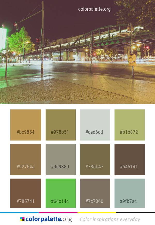 Night Metropolitan Area Landmark Color Palette
