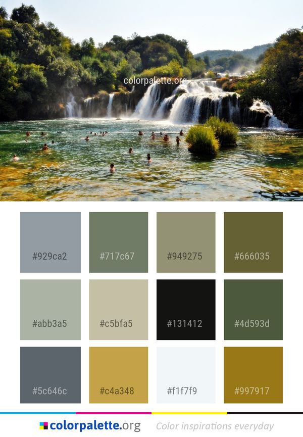 Waterfall Water Nature Color Palette