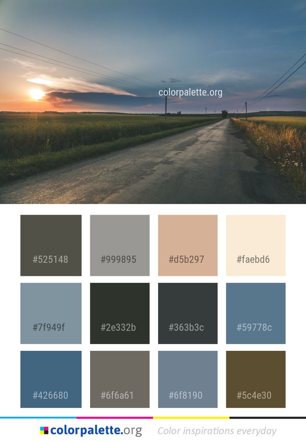 Road Sky Horizon Color Palette