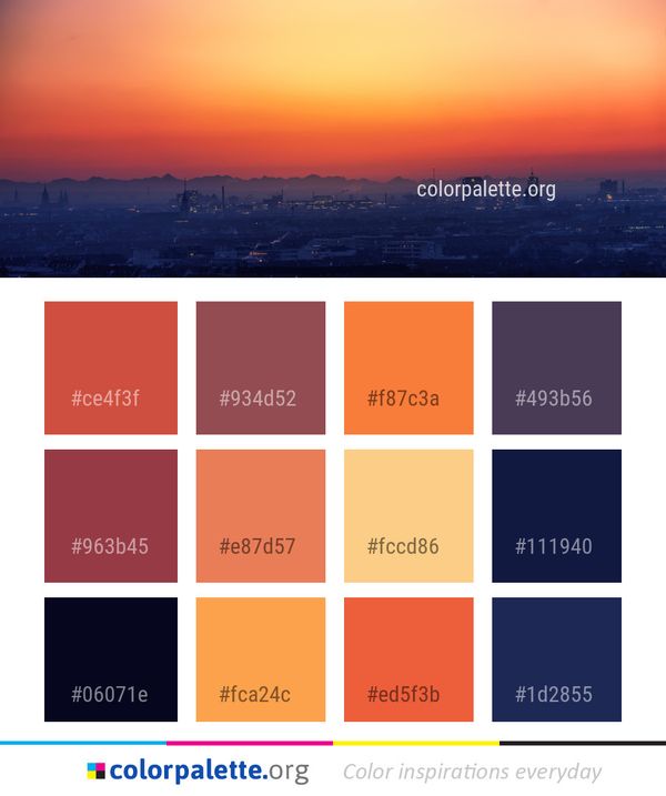 Sky Afterglow Skyline Color Palette