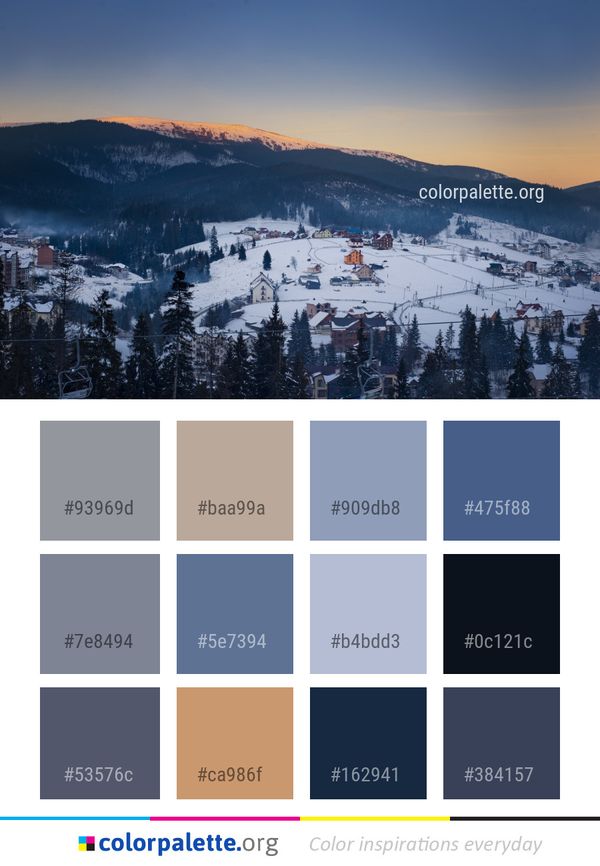 Sky Winter Mountain Range Color Palette