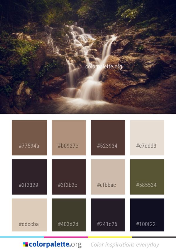 Waterfall Water Nature Color Palette
