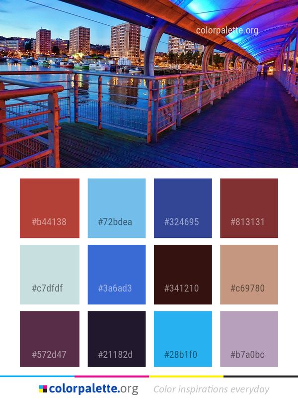 Blue Metropolitan Area Reflection Color Palette