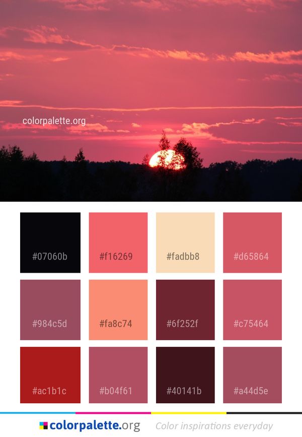 Sky Red At Morning Afterglow Color Palette