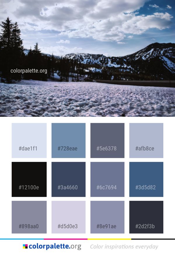 Snow Sky Winter Color Palette