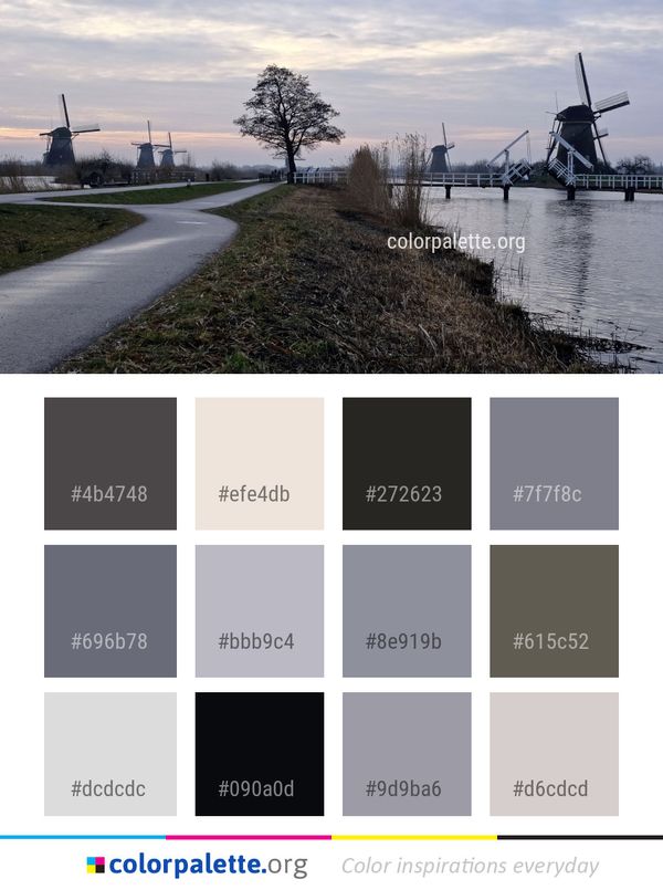 Waterway Windmill Sky Color Palette