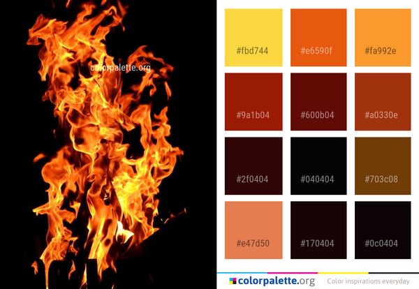 Flame Fire Heat Color Palette