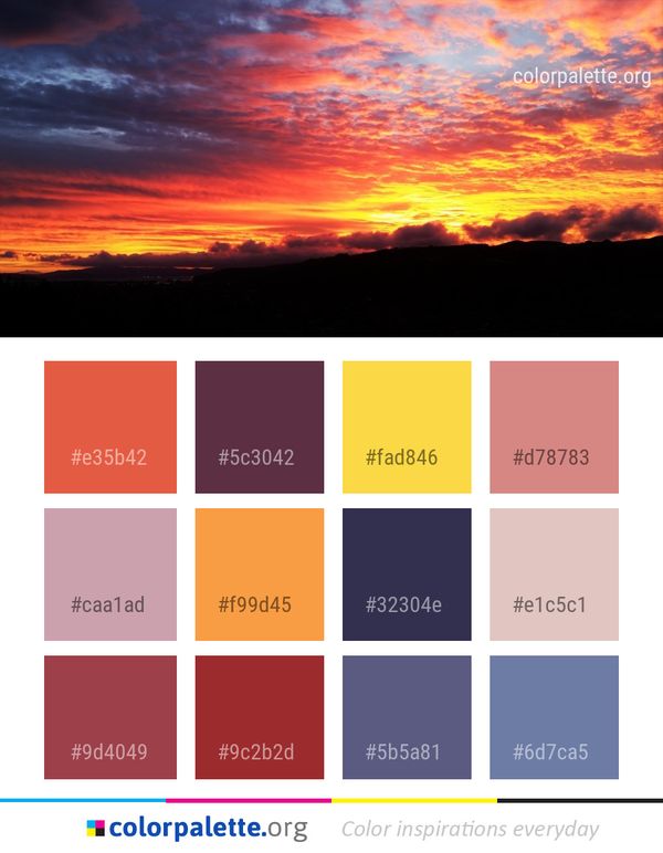 Sky Afterglow Red At Morning Color Palette