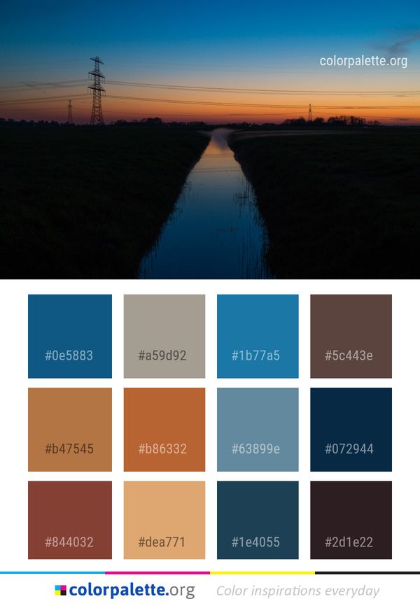 Sky Waterway Horizon Color Palette