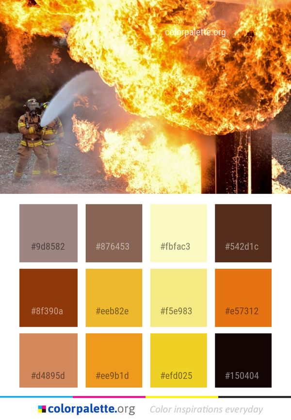 Explosion Fire Flame Color Palette