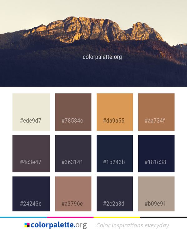 Mountainous Landforms Mountain Sky Color Palette
