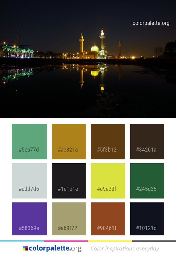 Reflection Night Landmark Color Palette